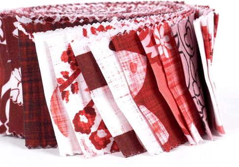 Soimoi Jelly Roll Fabrics لفضيح اللحف 40 Strip 2.5 بوصة حزم شرائح القطن ، ونسيج اللحف المثالي لمشروع الحرف ، لحاف Precut Fabirc ، شرائط قطنية حمراء للديكور ، بطانية- كتلة الطباعة in Kuwait