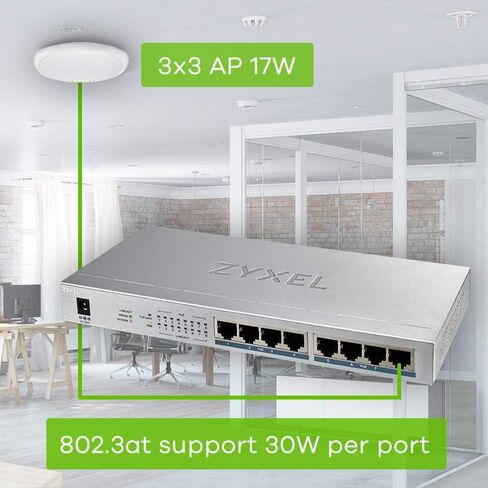 Zyxel 5 Port Gigabit Ethernet Unmanaged POE+ Switch | 4 x PoE+ @ 60W | Plug & Play | Sturdy Metal Housing | Desktop or Wall-Mount | Fanless | Lifetime Warranty | Ethernet Splitter | GS1005HP in Kuwait