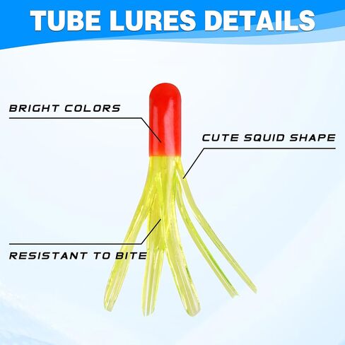 Grub Lures Fishing Jigs Head Hooks Kit- Soft Plastic Grub Tail Worm Lure Bait Crappie Jigs Buster Tubes Baits for Bass Trout Saltwater Freshwater Fishing 17-110pcs in Kuwait