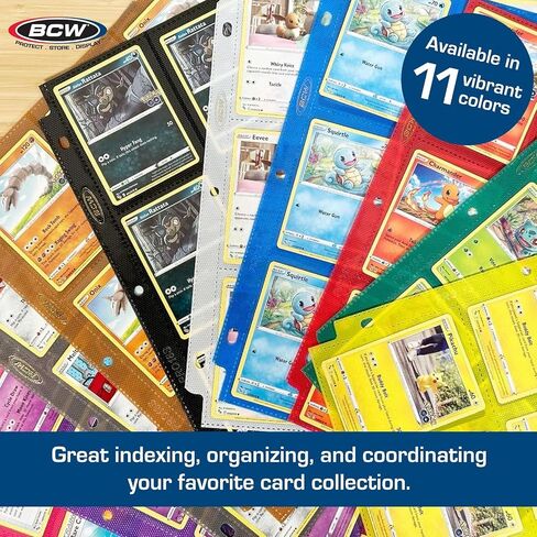 BCW Double-Sided 9-Pocket Pages Holder - 10 Red Pages | Trading Card Binder Sheets | Secure Side Loading | Ideal Card Storage and Display Solution in Saudi Arabia