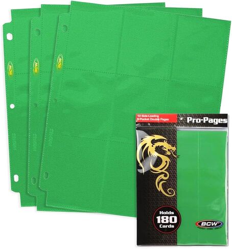 BCW Double-Sided 9-Pocket Pages Holder - 10 Red Pages | Trading Card Binder Sheets | Secure Side Loading | Ideal Card Storage and Display Solution in Saudi Arabia