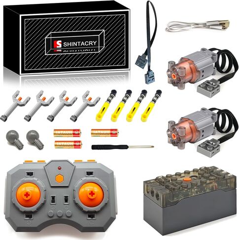20pcs المحرك ومجموعة RC متوافقة مع LEGO Technic ، والتحكم عن بعد متغير السرعة ، وبطارية ليثيوم قابلة للشحن ، ومحرك L عالي السرعة × 2 (STEM+Technic) لمحبي لبنات البناء in Saudi Arabia