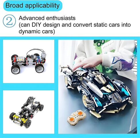 20pcs المحرك ومجموعة RC متوافقة مع LEGO Technic ، والتحكم عن بعد متغير السرعة ، وبطارية ليثيوم قابلة للشحن ، ومحرك L عالي السرعة × 2 (STEM+Technic) لمحبي لبنات البناء in Saudi Arabia