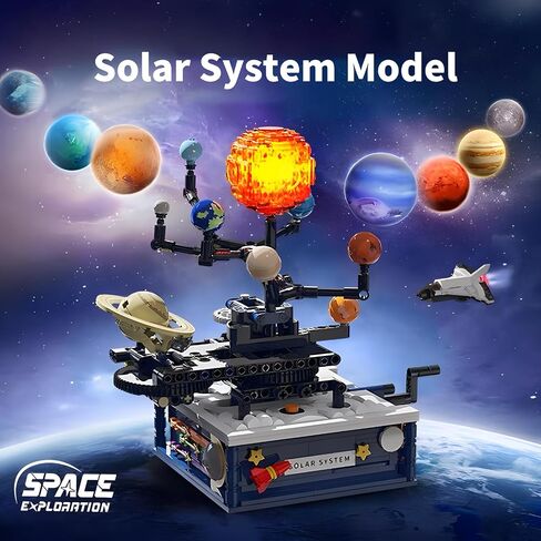 لبنات بناء نظام الطاقة الشمسية تضع ألعاب Earth Moon and Sun Orrery Toy Toy Toys لتجارب العلوم مجموعات التعلم 775 قطعة للأطفال in Saudi Arabia