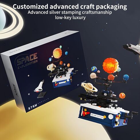 لبنات بناء نظام الطاقة الشمسية تضع ألعاب Earth Moon and Sun Orrery Toy Toy Toys لتجارب العلوم مجموعات التعلم 775 قطعة للأطفال in Saudi Arabia