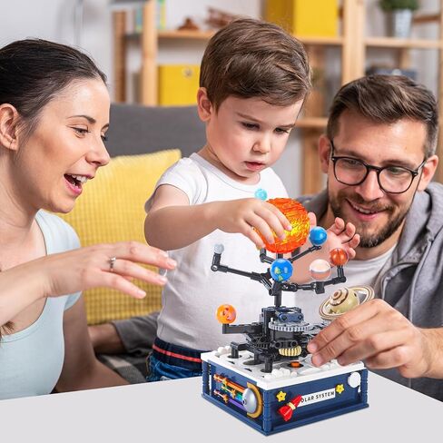 لبنات بناء نظام الطاقة الشمسية تضع ألعاب Earth Moon and Sun Orrery Toy Toy Toys لتجارب العلوم مجموعات التعلم 775 قطعة للأطفال in Saudi Arabia