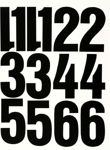 Chartpak Self-Adhesive Vinyl Numbers, 4" High, Black, 23 Per Pack (01193) in Saudi Arabia