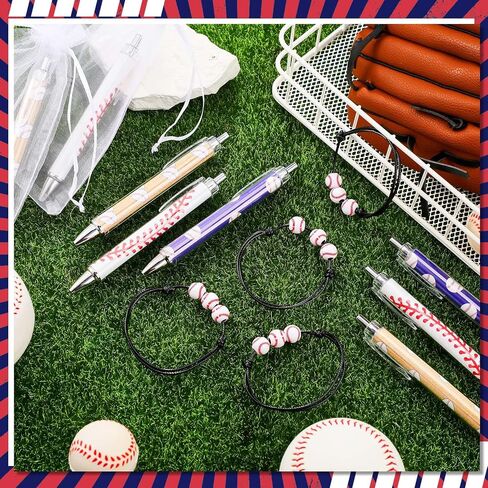 72 PCS Baseball Party Favors Sports Goodie Gifts Figs Favors تشمل 24 أقلامًا من أقلام كرة الكرة ، و 24 أساور مع أكياس أورجانية لأحداث موسم البيسبول. in Saudi Arabia