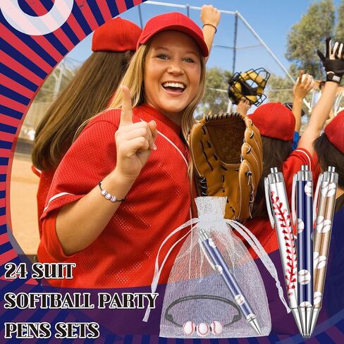 72 PCS Baseball Party Favors Sports Goodie Gifts Figs Favors تشمل 24 أقلامًا من أقلام كرة الكرة ، و 24 أساور مع أكياس أورجانية لأحداث موسم البيسبول. in Saudi Arabia