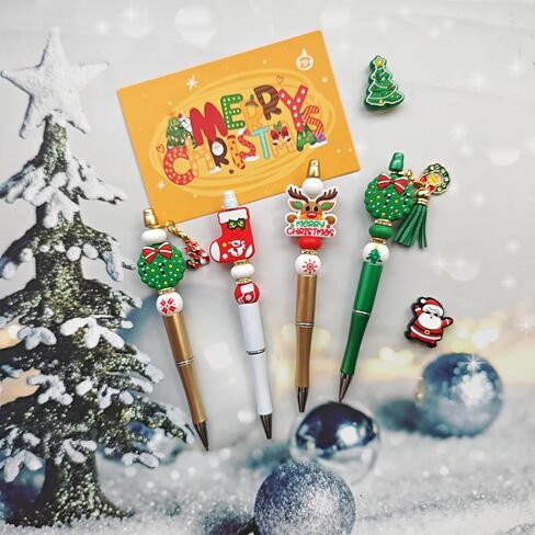 Jnwhy Beadable Pens 12 Sets DIY Point Point Pens Making Kit مع حبات السيليكون بؤرات بؤوسات بؤوس شرابات متنوعة (معلم) in Saudi Arabia