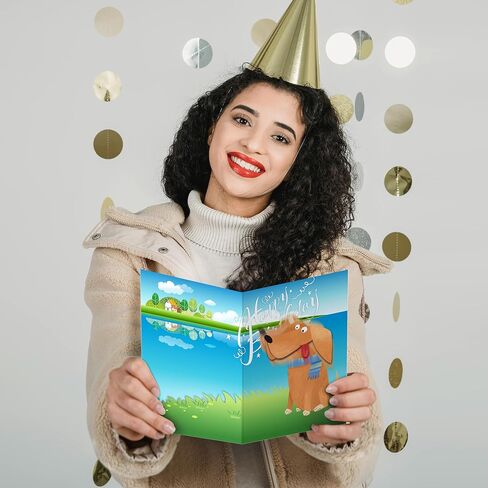 بطاقة عيد ميلاد ، بطاقة عيد ميلاد مضحكة للرجال أطفال الأطفال مع الصوت ، منبثقة ثلاثية الأبعاد مزحة الكلب الغناء بطاقات عيد ميلاد الموسيقى هد in Saudi Arabia