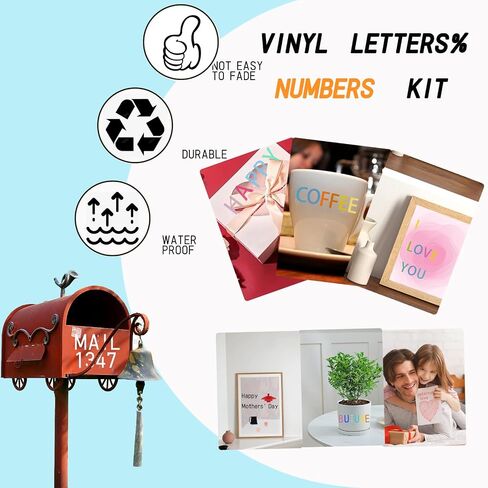 20 Sheets Vinyl Letters Stickers, 2520 Alphabet Number Stickers, 1 inch Self-Adhesive cursive stickers letters for kids, Large stick on letters, for Sign,Notebook,ornament,classroom,mailbox,crafts（A4) in Saudi Arabia