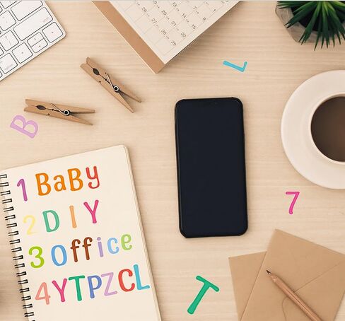 20 Sheets Vinyl Letters Stickers, 2520 Alphabet Number Stickers, 1 inch Self-Adhesive cursive stickers letters for kids, Large stick on letters, for Sign,Notebook,ornament,classroom,mailbox,crafts（A4) in Saudi Arabia