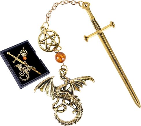 Fourth Wing Sward Bookmark - Fantasy Cool Dragon Page Mark Reading Men Boys Kids Unique Tassel Metal Antique Green Bookmarks for Book Club Students Teachers School Supplies Birthday Gifts in Kuwait