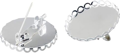 ALLinONE Cabochon Frame Setting Tray Brooch Lace Bezel with Glass Dome for DIY Jewelry Making Jewelry Making DIY Findings (Silver 25mm) in Saudi Arabia