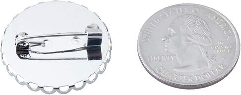 ALLinONE Cabochon Frame Setting Tray Brooch Lace Bezel with Glass Dome for DIY Jewelry Making Jewelry Making DIY Findings (Silver 25mm) in Saudi Arabia