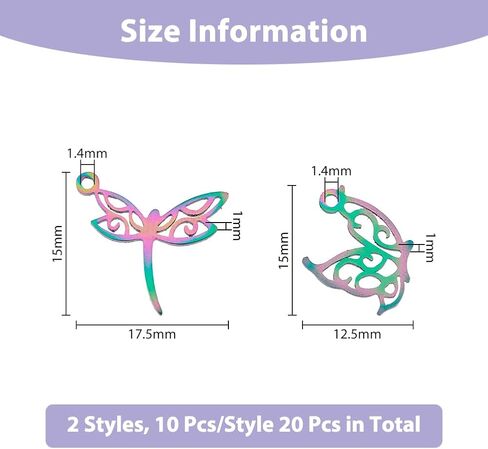 DICOSMETIC Dragonfly & Hummingbird Stainless Steel Animal Pendants for Jewelry Making in Saudi Arabia