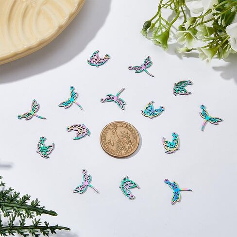 DICOSMETIC Dragonfly & Hummingbird Stainless Steel Animal Pendants for Jewelry Making in Saudi Arabia