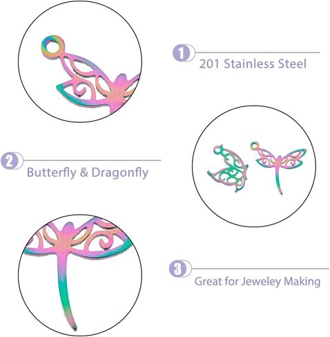DICOSMETIC Dragonfly & Hummingbird Stainless Steel Animal Pendants for Jewelry Making in Saudi Arabia