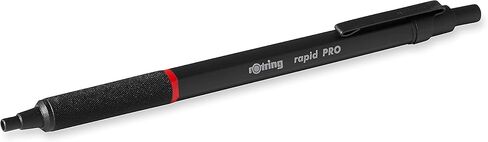 rOtring Rapid Pro Retractable Ballpoint Technical Drawing Pen, Black Barrel, Medium Point, Blue Ink(1904292) in Saudi Arabia