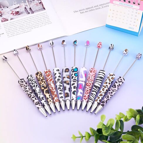 BB Beadthoven 25pcs أقلامًا قابلة للخروج من البلاستيك 5 ألوان أحمال حبة ربة مجموعة أعمدة أحلام حبر أسود للحبر الأسود لزخارف القلم DIY School School Brown Coffee Rose Gold Goldenrod in Kuwait