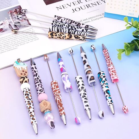 BB Beadthoven 25pcs أقلامًا قابلة للخروج من البلاستيك 5 ألوان أحمال حبة ربة مجموعة أعمدة أحلام حبر أسود للحبر الأسود لزخارف القلم DIY School School Brown Coffee Rose Gold Goldenrod in Kuwait