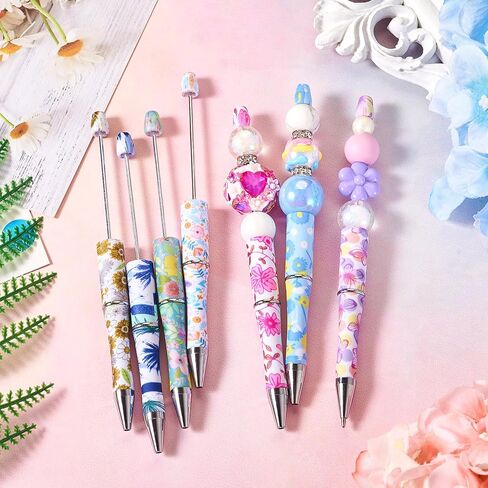 BB Beadthoven 25pcs أقلامًا قابلة للخروج من البلاستيك 5 ألوان أحمال حبة ربة مجموعة أعمدة أحلام حبر أسود للحبر الأسود لزخارف القلم DIY School School Brown Coffee Rose Gold Goldenrod in Saudi Arabia