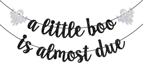 A Little Boo is Almost Due Banner, Little Boo Baby Shower Decorations Boy, Halloween Theme Baby Shower Birthday Party Decorations, Blue Glitter in Kuwait