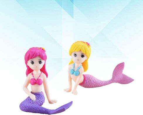 EXCEART 4pcs Miniature Mermaid Landscape Aquarium Decoration Ornament for Decorations DIY Crafts Fish Tank (Color Random) in Saudi Arabia