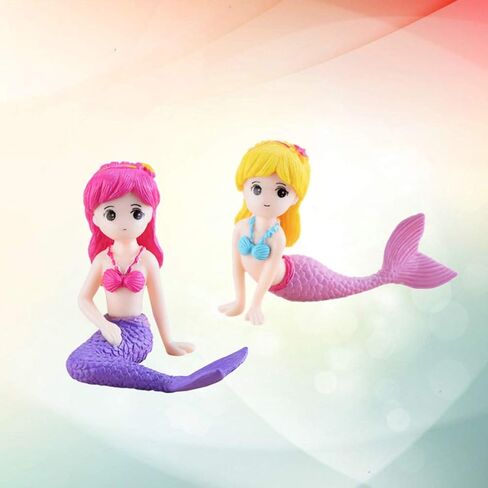 EXCEART 4pcs Miniature Mermaid Landscape Aquarium Decoration Ornament for Decorations DIY Crafts Fish Tank (Color Random) in Saudi Arabia