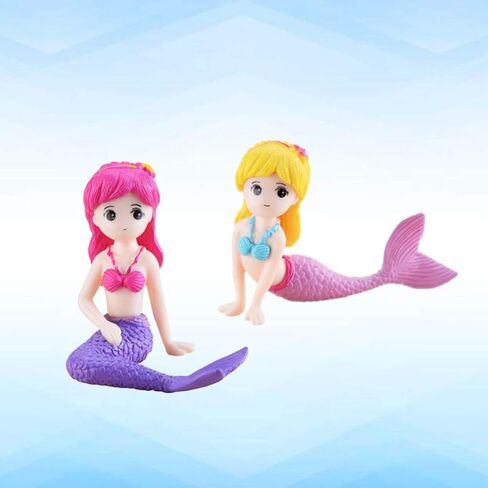 EXCEART 4pcs Miniature Mermaid Landscape Aquarium Decoration Ornament for Decorations DIY Crafts Fish Tank (Color Random) in Saudi Arabia