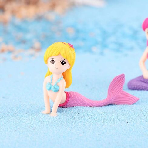 EXCEART 4pcs Miniature Mermaid Landscape Aquarium Decoration Ornament for Decorations DIY Crafts Fish Tank (Color Random) in Saudi Arabia