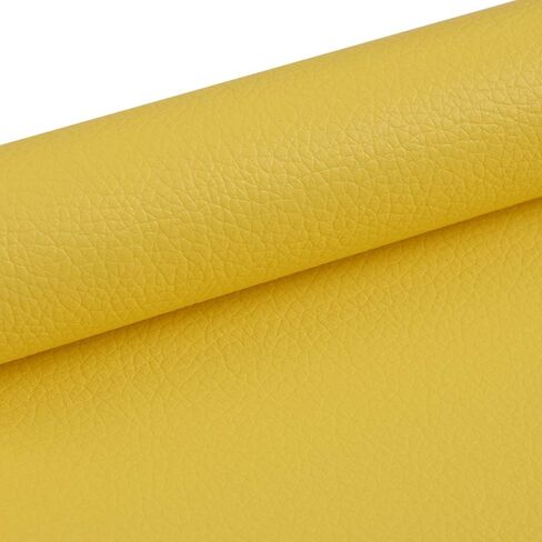 HGUAN Double Sided Faux Leather Sheets 7.9"X26.5",Used to Make Leather Earrings, Hair Bows, Sewing and Different DIY Projects (Yellow) in Saudi Arabia