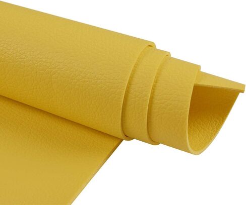 HGUAN Double Sided Faux Leather Sheets 7.9"X26.5",Used to Make Leather Earrings, Hair Bows, Sewing and Different DIY Projects (Yellow) in Saudi Arabia