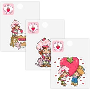 حزمة ملصقات Strawberry Shortcake® Heartfelt 3 حزم - ملصقات مقاومة للماء لزجاجات المياه وأجهزة الكمبيوتر المحمولة ، هدية لها