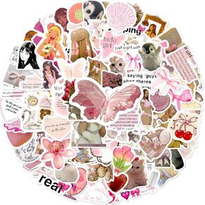 100 PCS ملصقات coquette ملصقات مقاومة للماء فينيل لطيف للكمبيوتر المحمول ، الغيتار ، دراجة نارية ، دراجة ، لوح التزلج ، الأمتعة ، الهاتف ، قارورة Hydro ، هدية للأطفال في سن المراهقة حفلة عيد ميلاد الأطفال