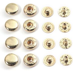 Wuta 20 Sets Shicing Snaps Solid Brass Snap Snapers Presss Poppors Clothing Bag Bag Stacks Leather Craft Craft for Cloths و Jukets و Seals و Wears و Bracelets و Acts والذهب (8 مم/0.31 بوصة)