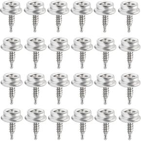 Bonsicoky 50 Pcs Stainless Steel Boat Canvas Snaps, 3/8" Socket Snap Screw Canvas Snap Tool for Boat Covers, Total Length: 18mm