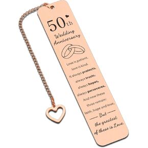 50th Anniversary Bookmarks, 50th Anniversary Wedding Gifts for Couple, Happy Anniversary Bookmarks for Book Lovers, Bookish Gifts for Reading Lovers, Valentines Day Gifts for Her Him, Sweetest Gifts