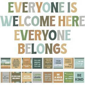Maitys 52 Sheets Classroom Decorations Bulletin Boardins أقوال إيجابية لهجات الفصول الدراسية شارات Rainbow Bulletin Letters Boho Poster Inspiration for School Home Wall Tabletop