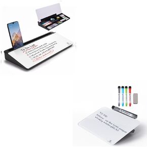 Small Glass Desktop Whiteboard Dry-Erase-Board for Office, Home, School Supplies