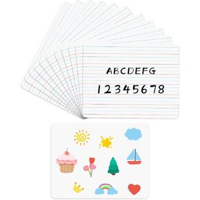 Dry Erase Lapboards Small Whiteboards -12 Pack 9x12 Classroom Whiteboards for Kids Double-Sided Dry Erase Boards for Students, Reusable Lined Erasable Ruled Writing Note Pad Lapboard