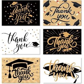 24 Graduation Thank You Cards Set, Boxed Grad Appreciation Notes for Teachers, School Staff, End-of-studies Gratitude Gift for Friends Family, 4 * 6 in
