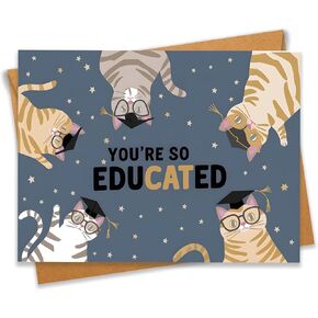You're So Educated Funny Graduation Card for New Graduate Congratulations For Son Daughter Grandson Granddaughter - Size 4.7"x6.3" Blank Inside with Kraft Envelope