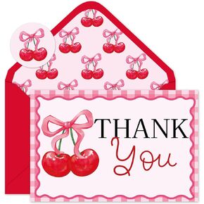 24 حزمة PINK BOIN BOW Cherry Thank You Straf