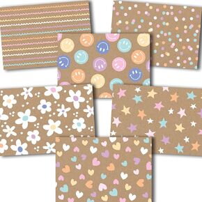 Hadley Designs Blank Cards And Envelopes 4x6-24 Greeting Blank Notecards With Envelopes Bulk, Notecards Stationery Card Set, Stationary Note Cards, Greeting Card Pack - Rustic Theme