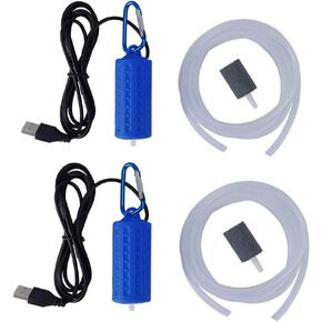 2PCS Aquarium USB Air Pump Portable Mini USB Aquarium Fish Tank Oxygen Air Pump Mute Energy Saving Fish Tank Air Pumps Dark Blue