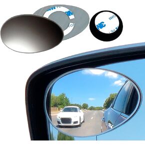 Blind Spot Car Mirrors: Semi Oval Convex Rear View/Side Car Mirror |Automotive Exterior Accessories | Blindspot Stick On Mirror For Car By Utopicar (2pack)