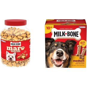 حزمة الكلب الحليب العظم: Marosnacks لحوم البقر 40 أونصة + البسكويت المتوسطة الأصلي 10 رطل