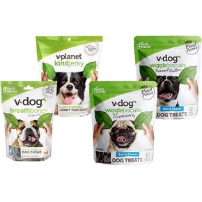 V-Dog Bundle للكلاب الكبيرة | 100 ٪ نباتات نباتية المعالجة | البسكويت الناعم والمضغ الكلب (زبدة الفول السوداني الطبيعية العليق) | نباتي عظمة التنفس الأسنان تنظيف عظام الأسنان